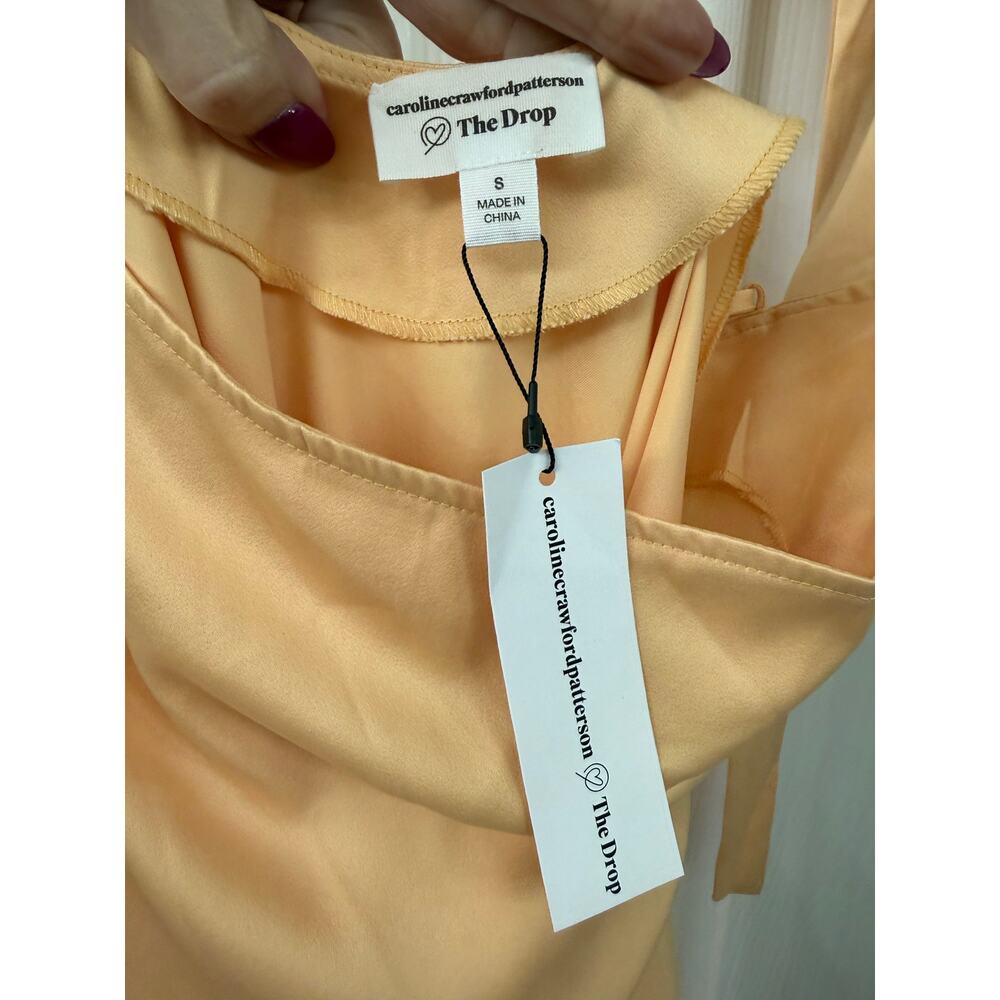 The Drop NWT slip dress one shoulder Maxi $68 S Pela Banana color light orange - Picture 10 of 10